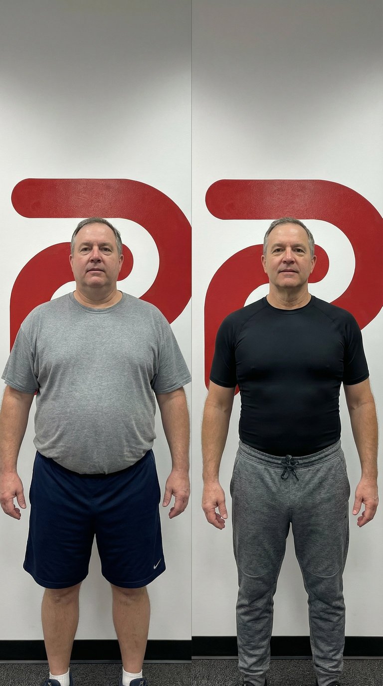 Before and after weight loss transformation