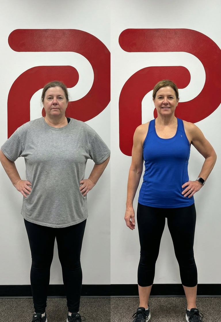 Before and after fitness transformation