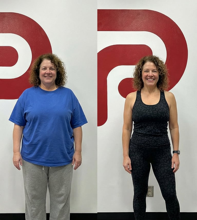 Before and after lifestyle transformation